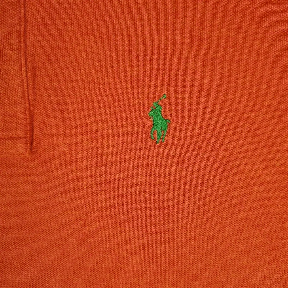 Ralph Lauren Polo Shirt Mens Small Orange Pony Golf Casual Short Sleeve *